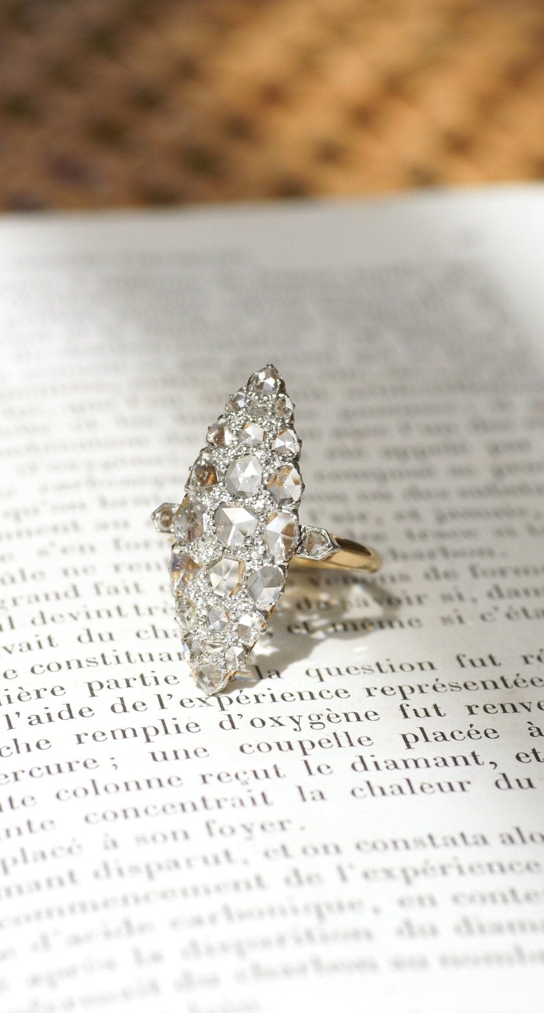 Marquise ring with rose cut diamonds Galerie Penelope