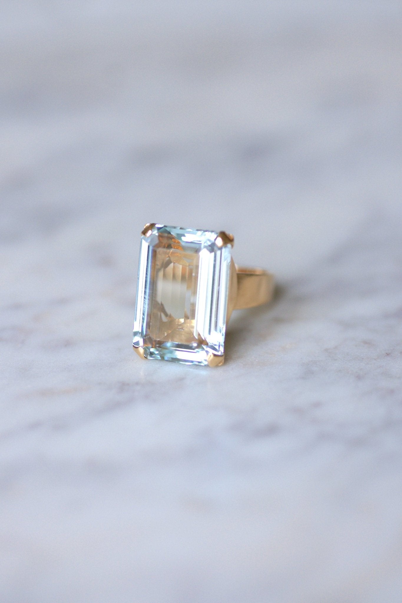 アンティーク　ヴィンテージ　アクアマリン　透かし彫り　リング アクアマリン しずく カボション 5.9ct シルバーSV925リング