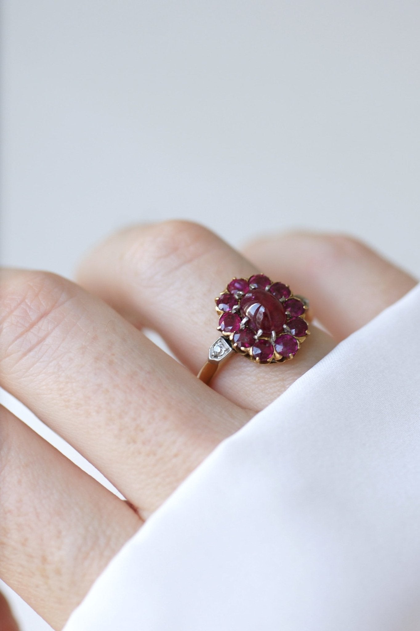 Bague marguerite online rubis