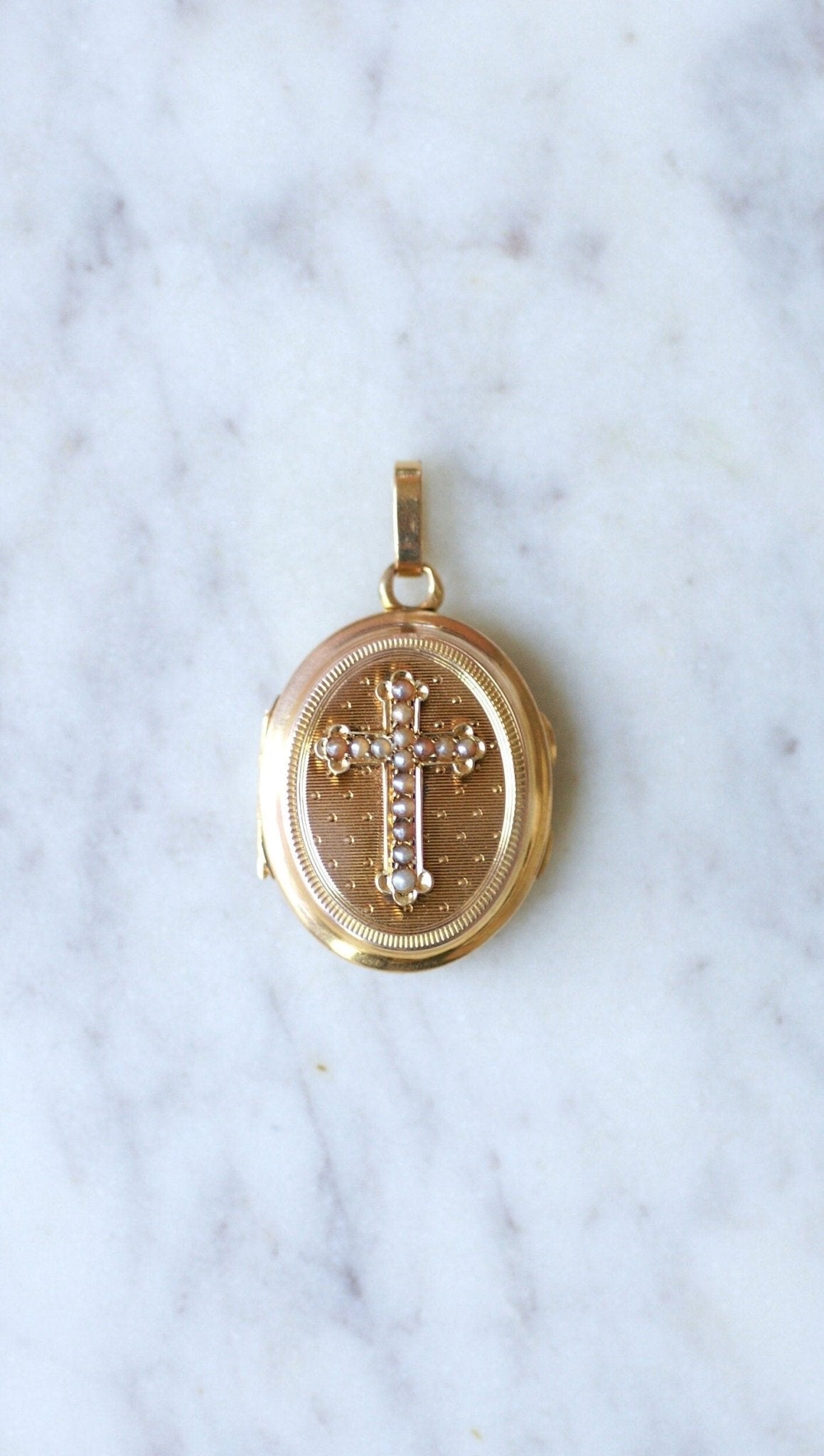 Médaillon Ouvrant Or 18K Avec Jaspe Sanguin (Héliotrope) - Bijou Ancien XIXe Siècle