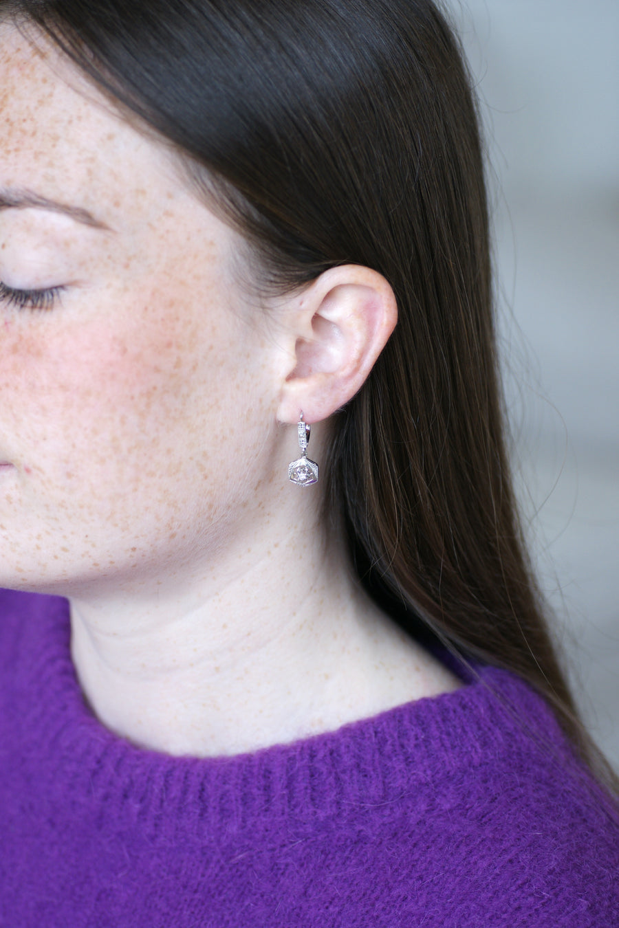 Art Deco Diamond Drop Earrings - Galerie Pénélope
