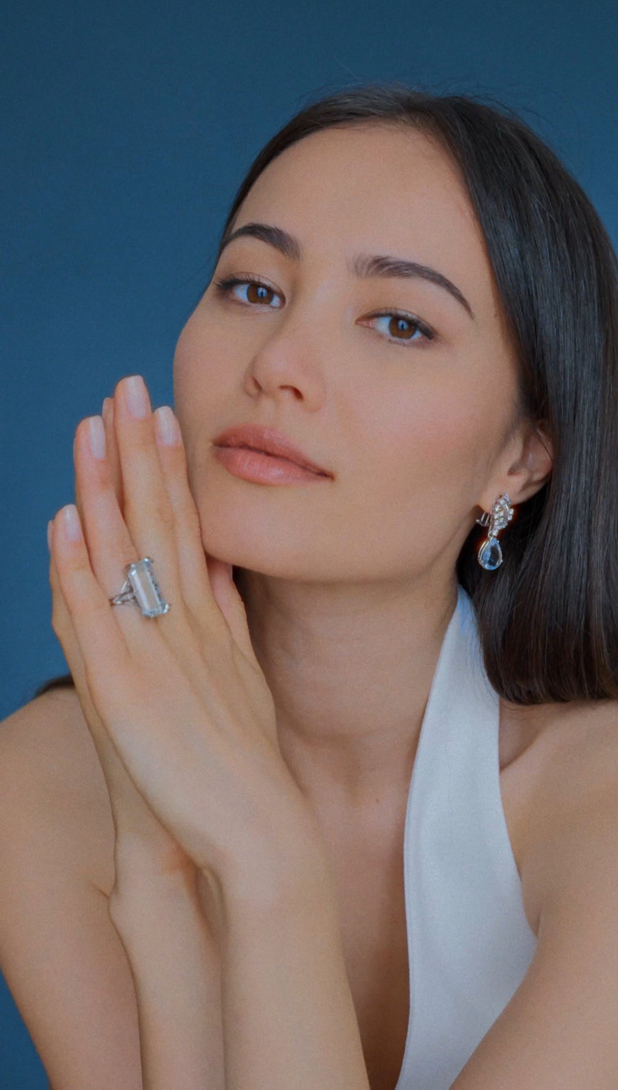 Aquamarine & Diamonds Art Deco Cocktail Ring - Galerie Pénélope