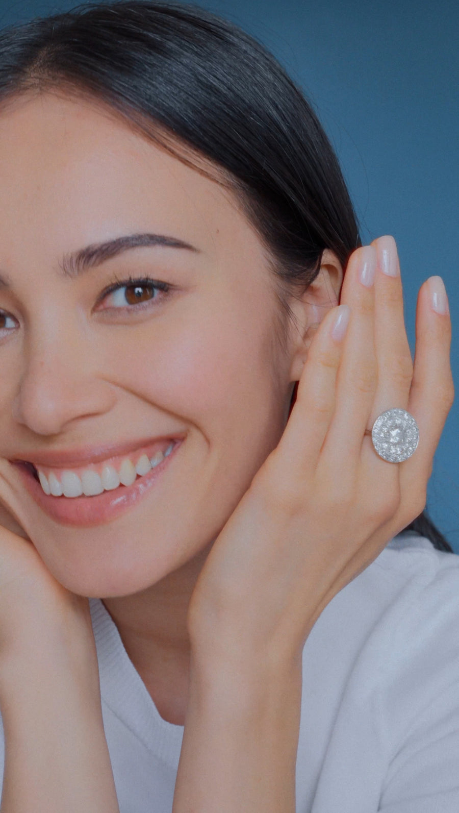 Large Art Deco Diamond Target Ring 4.16 Cts - Galerie Pénélope
