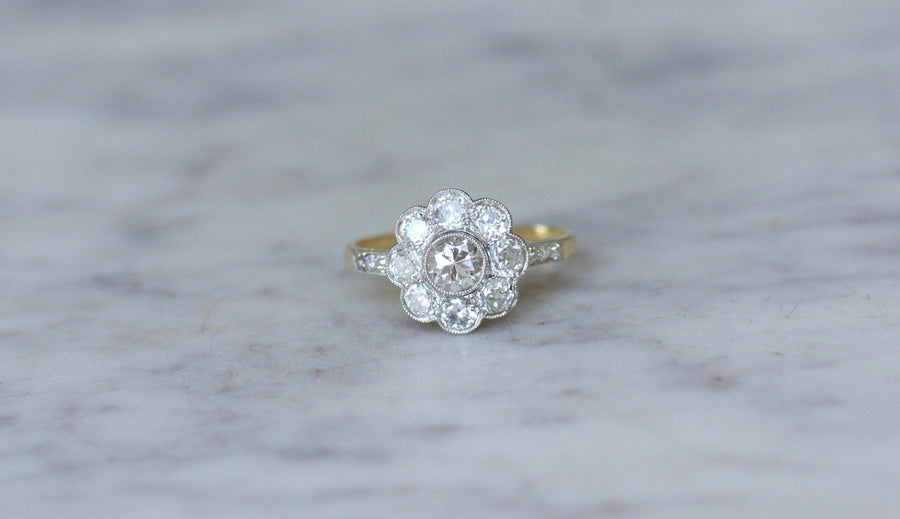 Antique Russian Marguerite Diamond Ring - Galerie Pénélope