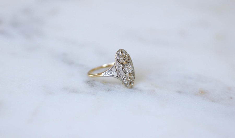 Art Deco Arabesque Oval Diamond Ring - Galerie Pénélope