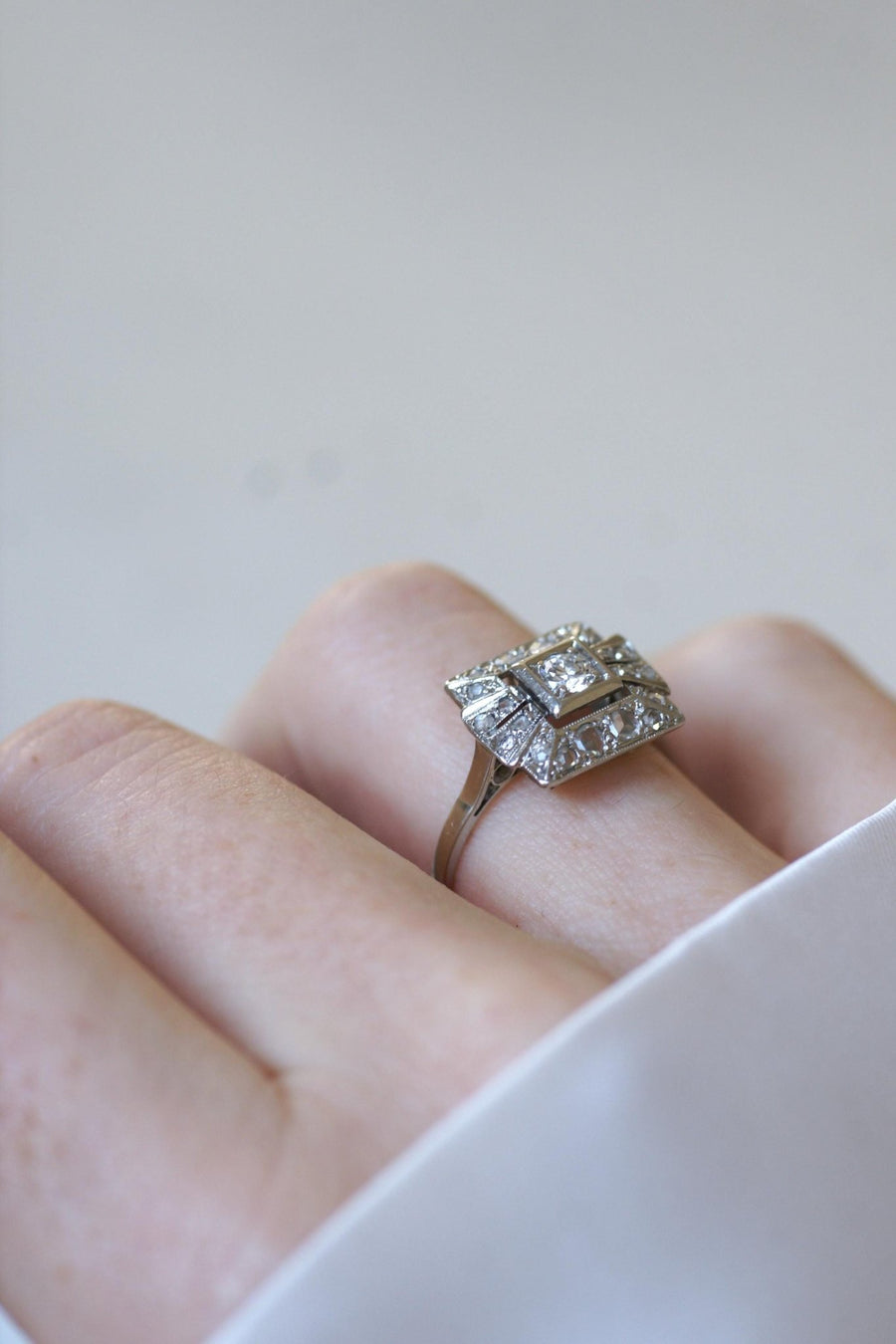 Square Art Deco Diamond Ring - Galerie Pénélope