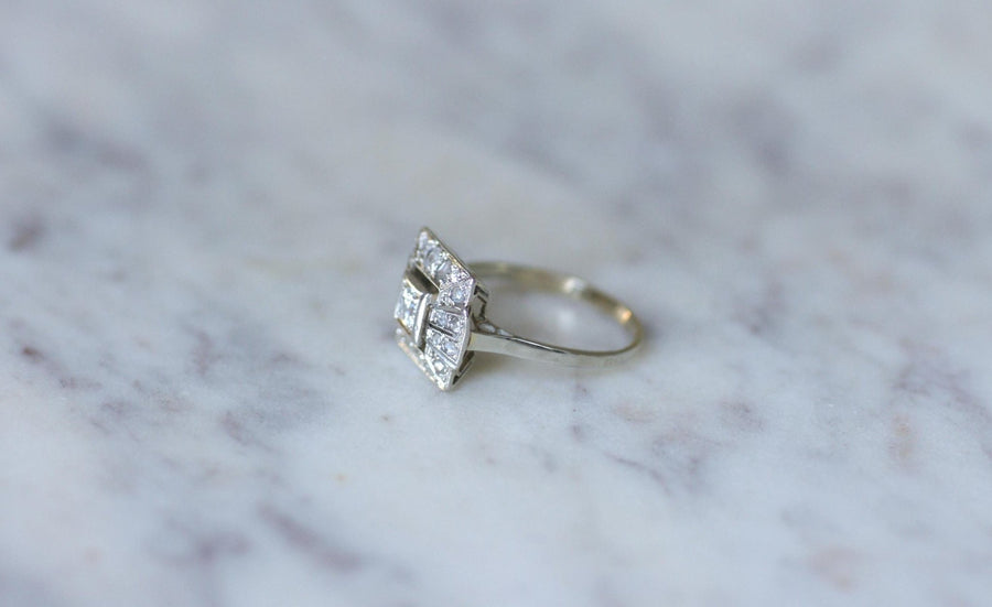 Square Art Deco Diamond Ring - Galerie Pénélope