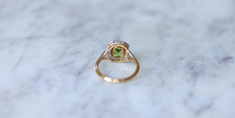 Art Deco Peridot and Diamond Ring - Galerie Pénélope