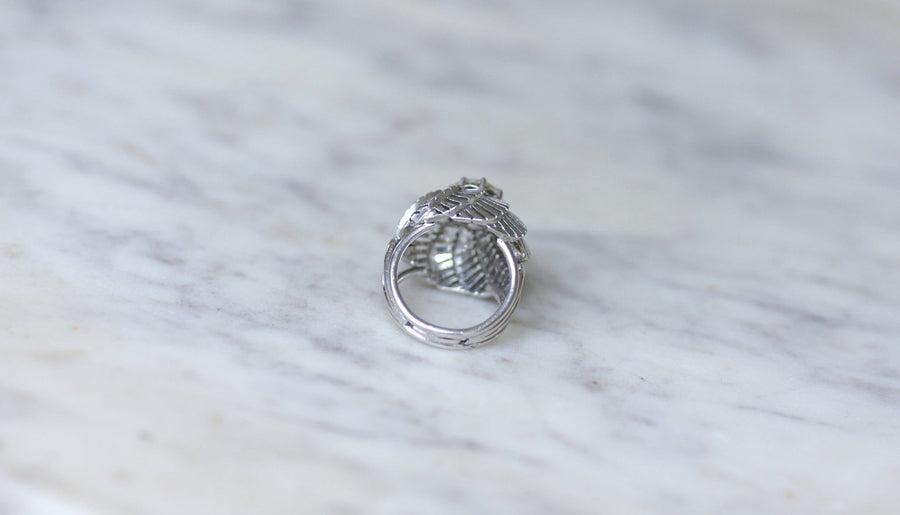 Spiral Ball Ring 1.25 Carats Diamond on Platinum - Galerie Pénélope