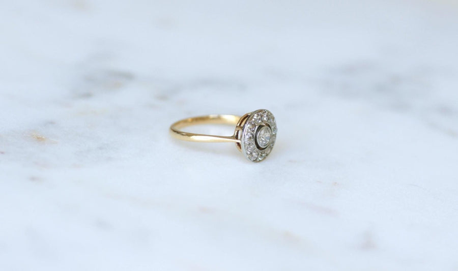 Art Deco Diamond Target Ring 0.70 Ct - Galerie Pénélope