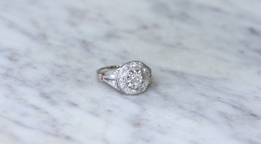 Art Deco Diamond Target Ring - Galerie Pénélope