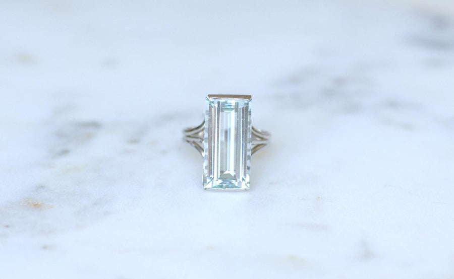 Aquamarine Cocktail Ring 8.00 Cts in White Gold - Galerie Pénélope
