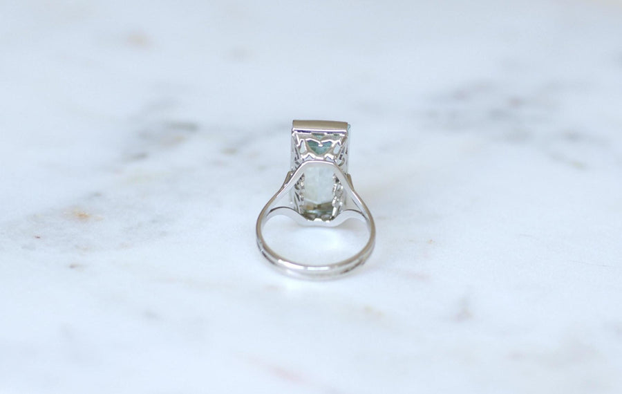 Aquamarine Cocktail Ring 8.00 Cts in White Gold - Galerie Pénélope