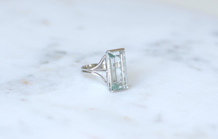 Aquamarine Cocktail Ring 8.00 Cts in White Gold - Galerie Pénélope