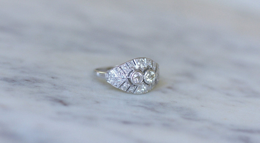 Art Deco Diamond Dome Ring - Galerie Pénélope