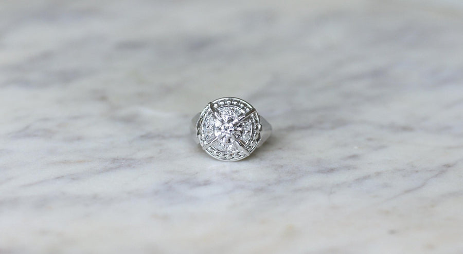 Art Deco Diamond Dome Ring - Galerie Pénélope