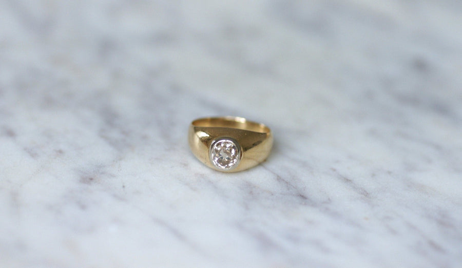 Antique Cut Diamond and Gold Wedding Band Ring - Galerie Pénélope