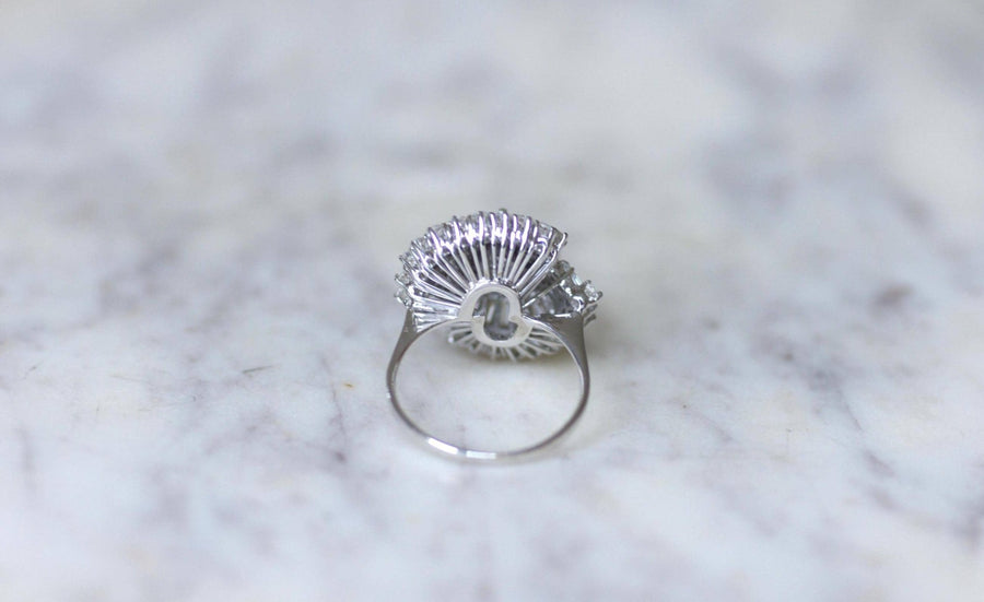 Baguette Diamond Skirt Ring 3.34 Cts White Gold - Galerie Pénélope