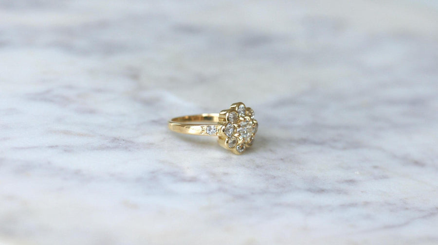 Marguerite Ring Diamonds 1.80 Cts Yellow Gold - Galerie Pénélope