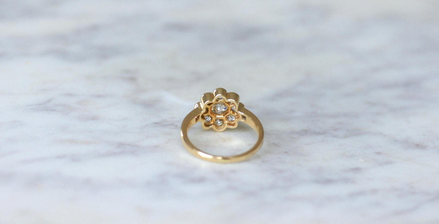 Marguerite Ring Diamonds 1.80 Cts Yellow Gold - Galerie Pénélope