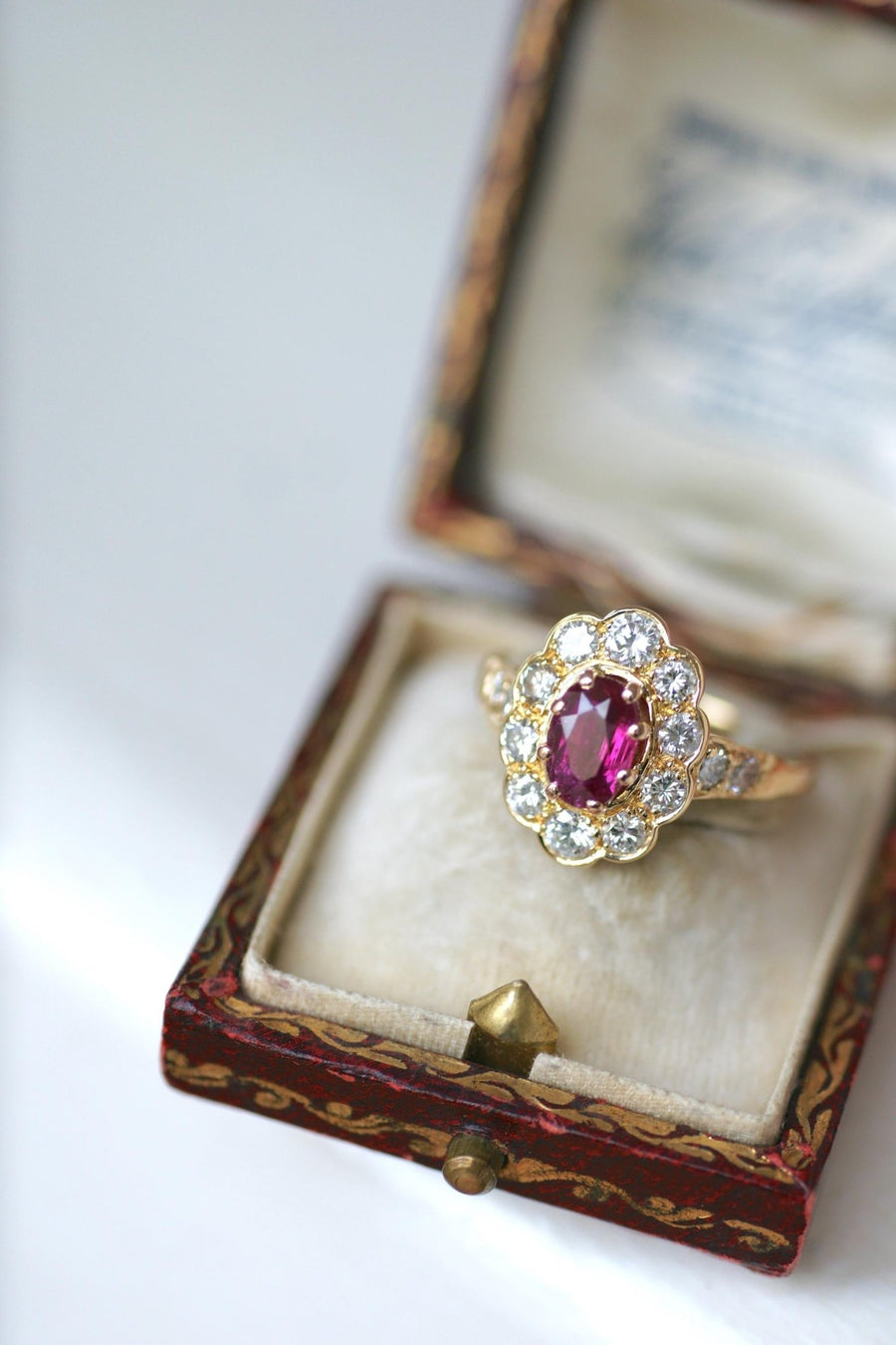 Marguerite Oval Ruby and Diamond Ring - Galerie Pénélope