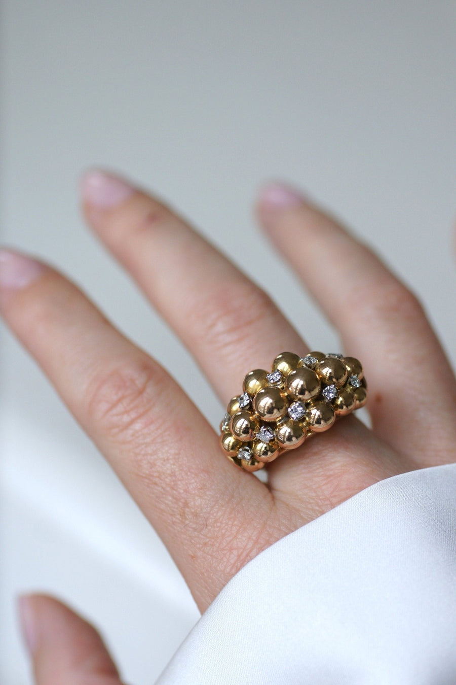 Multi-Ball Rose Gold and Diamond Ring - Galerie Pénélope