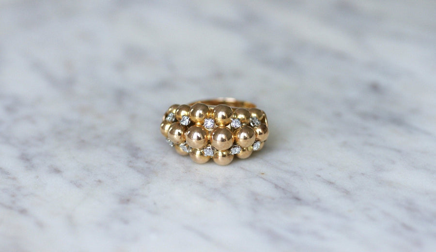 Multi-Ball Rose Gold and Diamond Ring - Galerie Pénélope