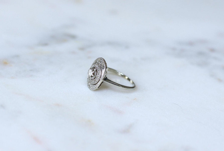 Oval Art Deco Diamond Ring - Galerie Pénélope