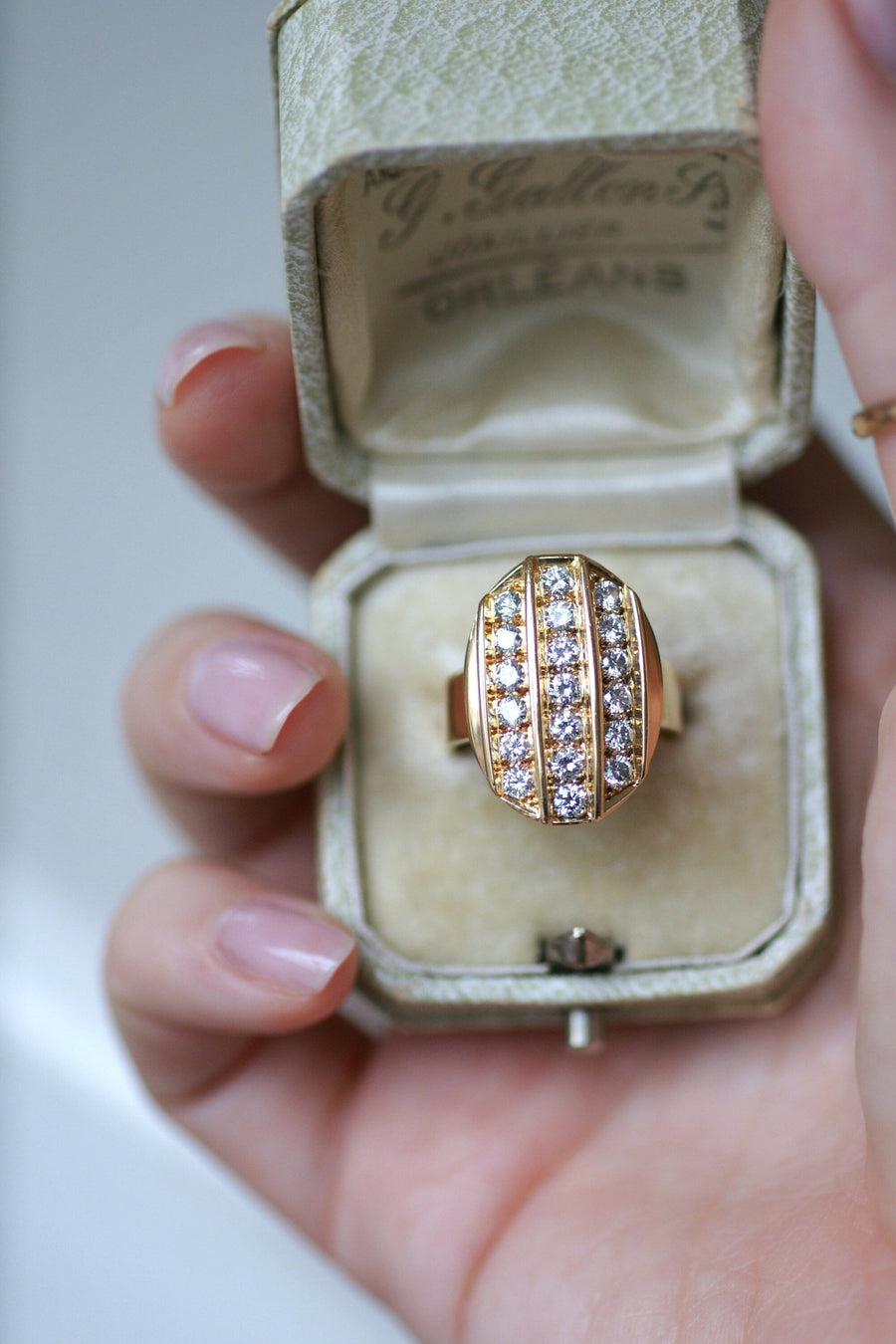 Yellow Gold Diamond Plate Ring - Galerie Pénélope