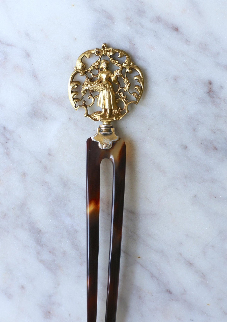 Boucheron Antique Vermeil on Shell Comb - Galerie Pénélope