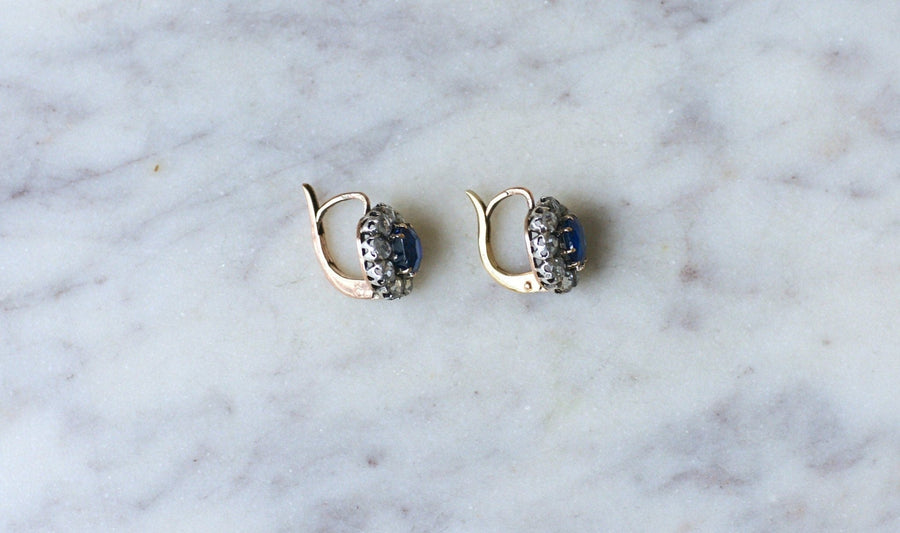 Marguerite Sapphire and Diamond Earrings - Galerie Pénélope