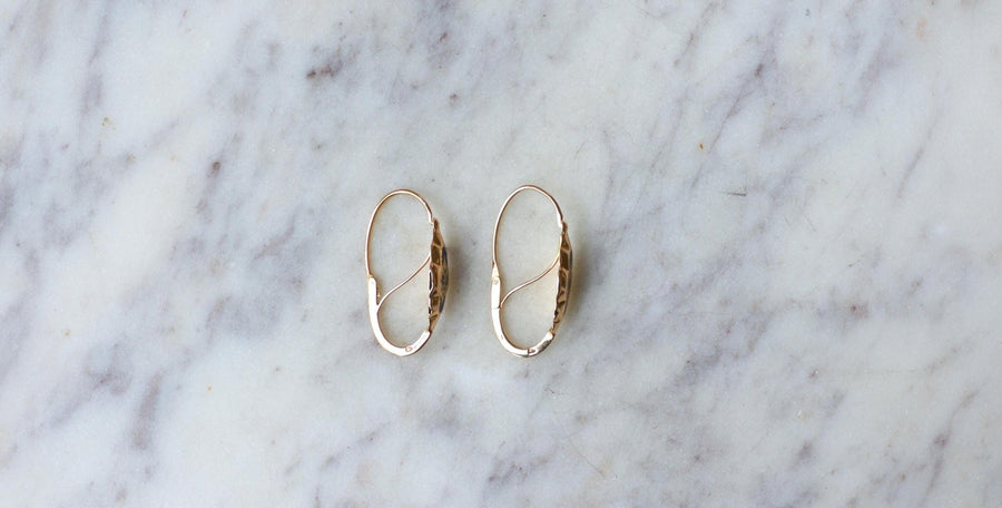 Rose Gold and Enamel Poissard Earrings - Galerie Pénélope