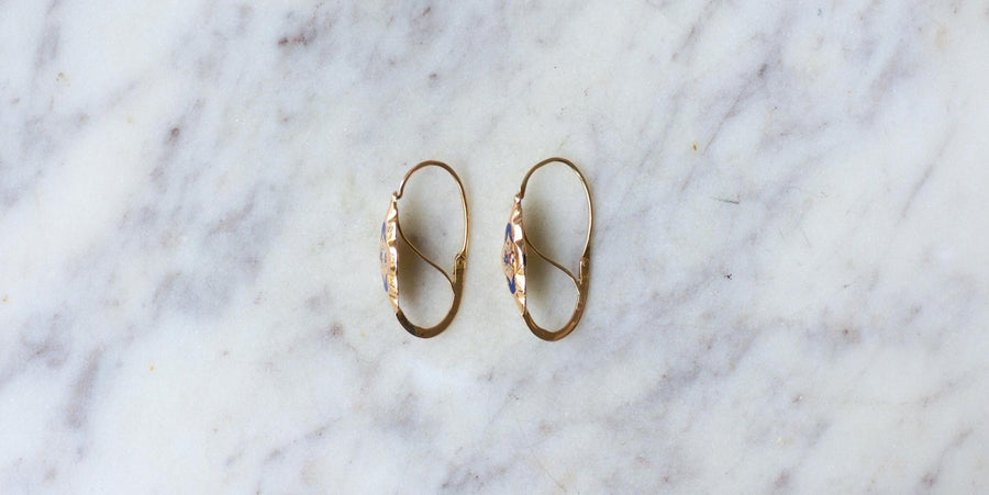 Rose Gold and Enamel Poissard Earrings - Galerie Pénélope