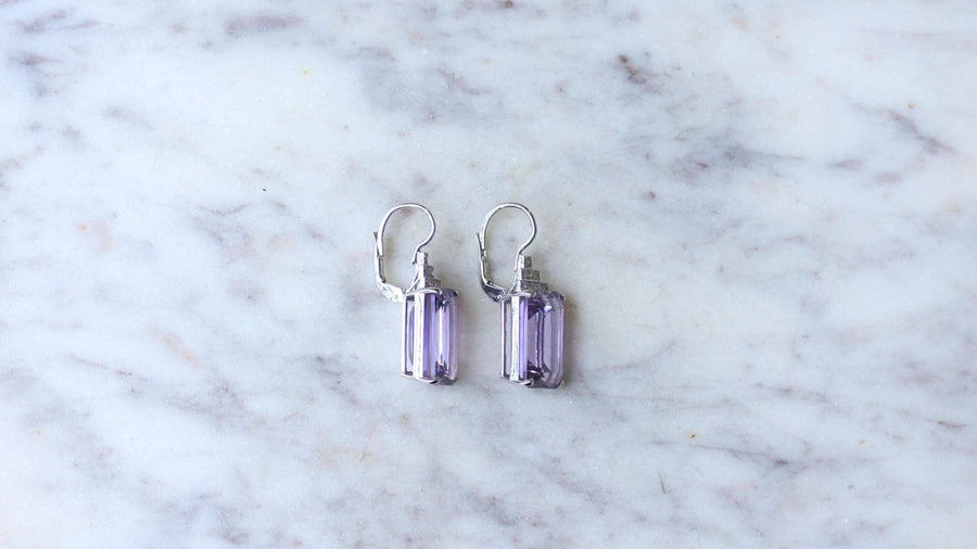 Amethyst and Diamond Art Deco Earrings - Galerie Pénélope