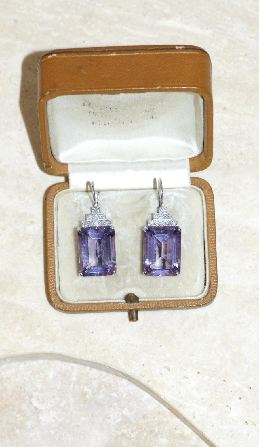 Amethyst and Diamond Art Deco Earrings - Galerie Pénélope