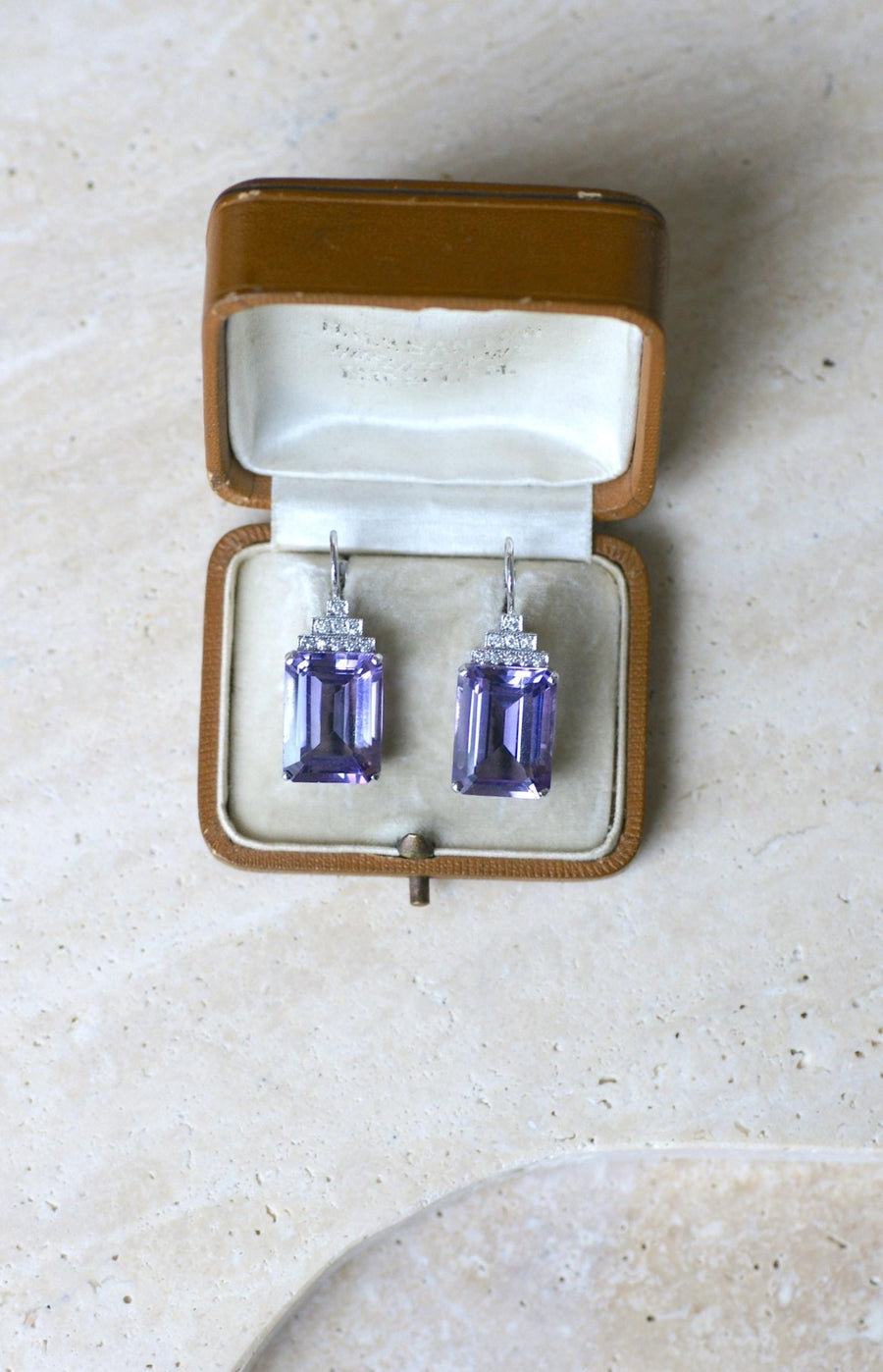 Amethyst and Diamond Art Deco Earrings - Galerie Pénélope