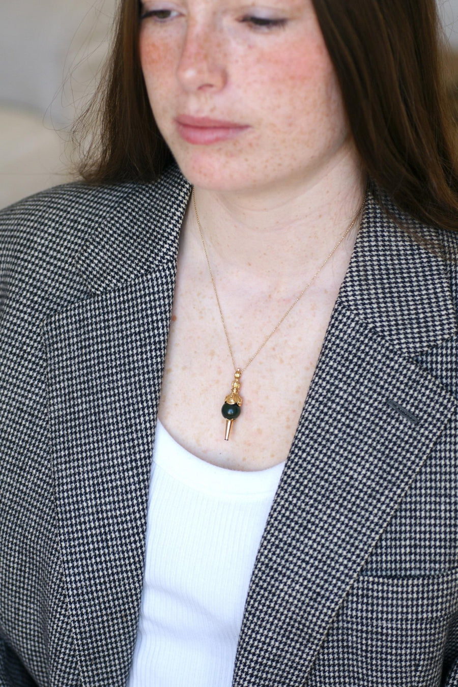 Yellow Gold and Blood Jasper Watch Key - Galerie Pénélope
