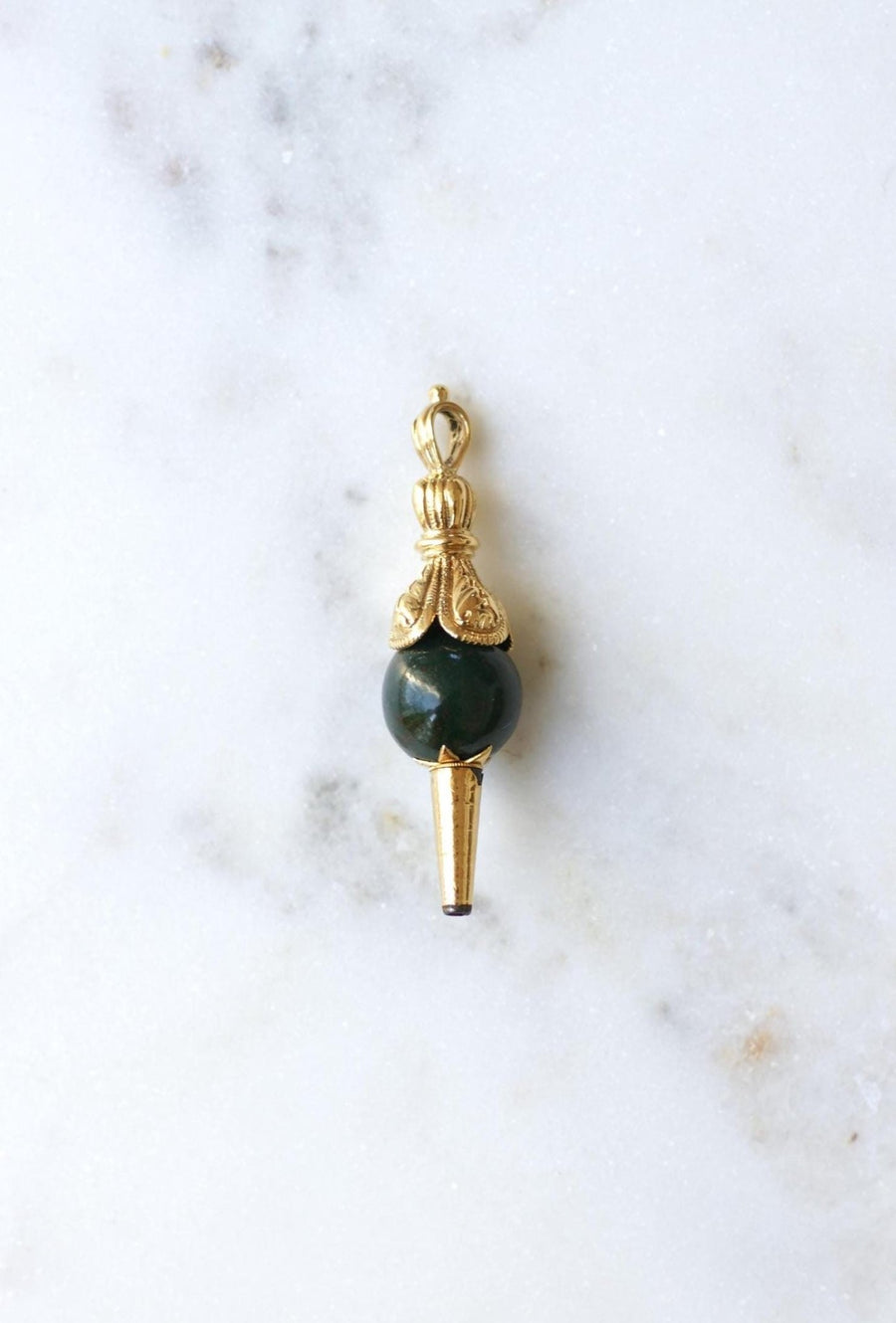 Yellow Gold and Blood Jasper Watch Key - Galerie Pénélope