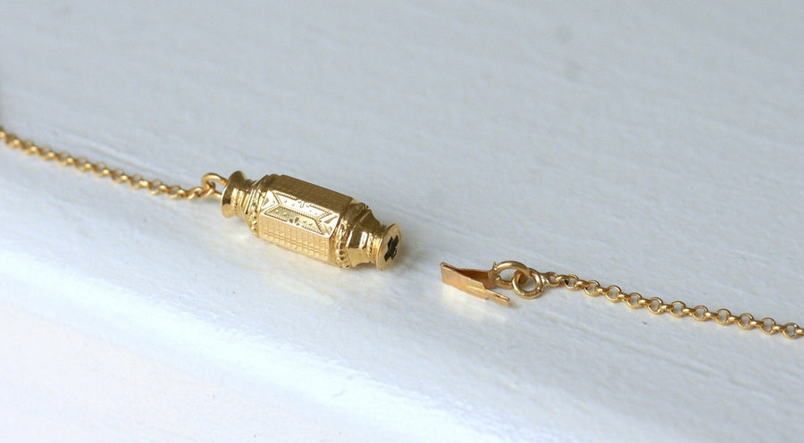 Antique Sautoir Necklace Yellow Gold Barrel Clasp - Galerie Pénélope