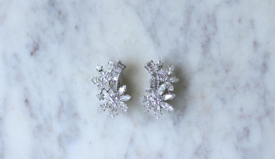 Guillemin & Soulaine Flower Earrings Diamonds - Galerie Pénélope