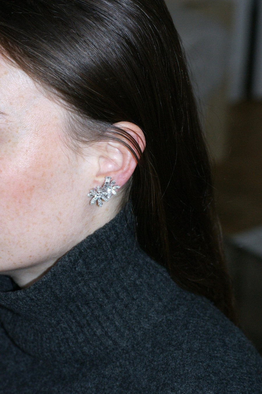 Guillemin & Soulaine Flower Earrings Diamonds - Galerie Pénélope