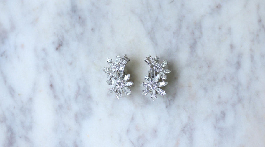 Guillemin & Soulaine Flower Earrings Diamonds - Galerie Pénélope