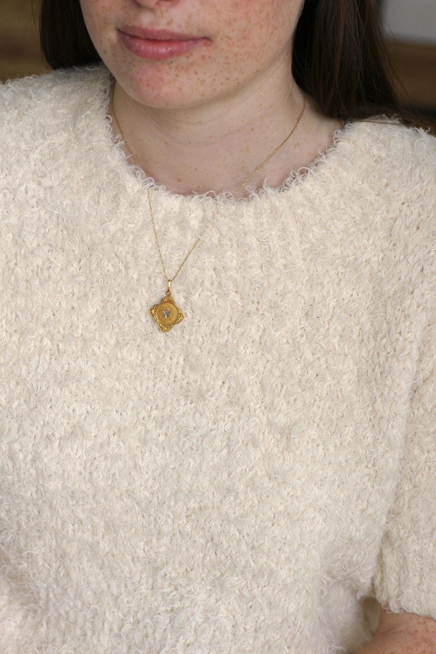Antique Yellow Gold Lucky Star Medal