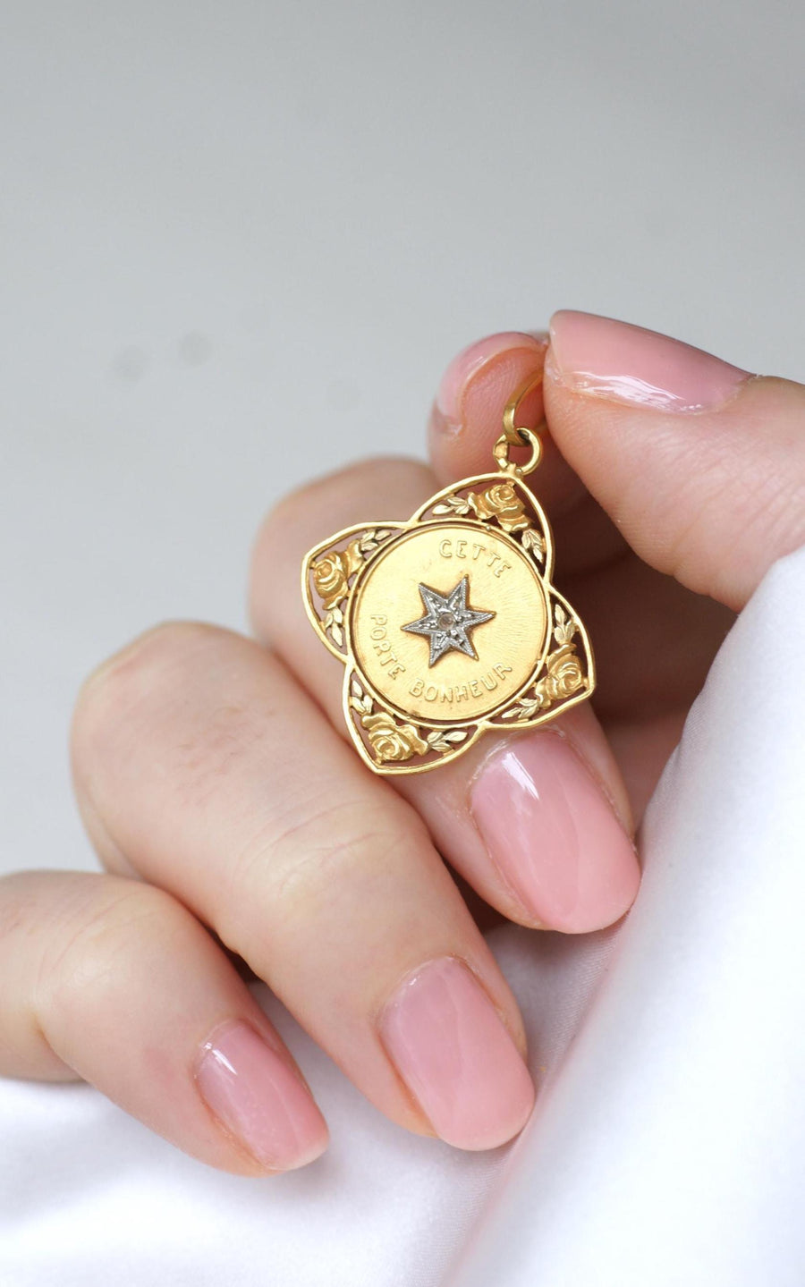 Antique Yellow Gold Lucky Star Medal