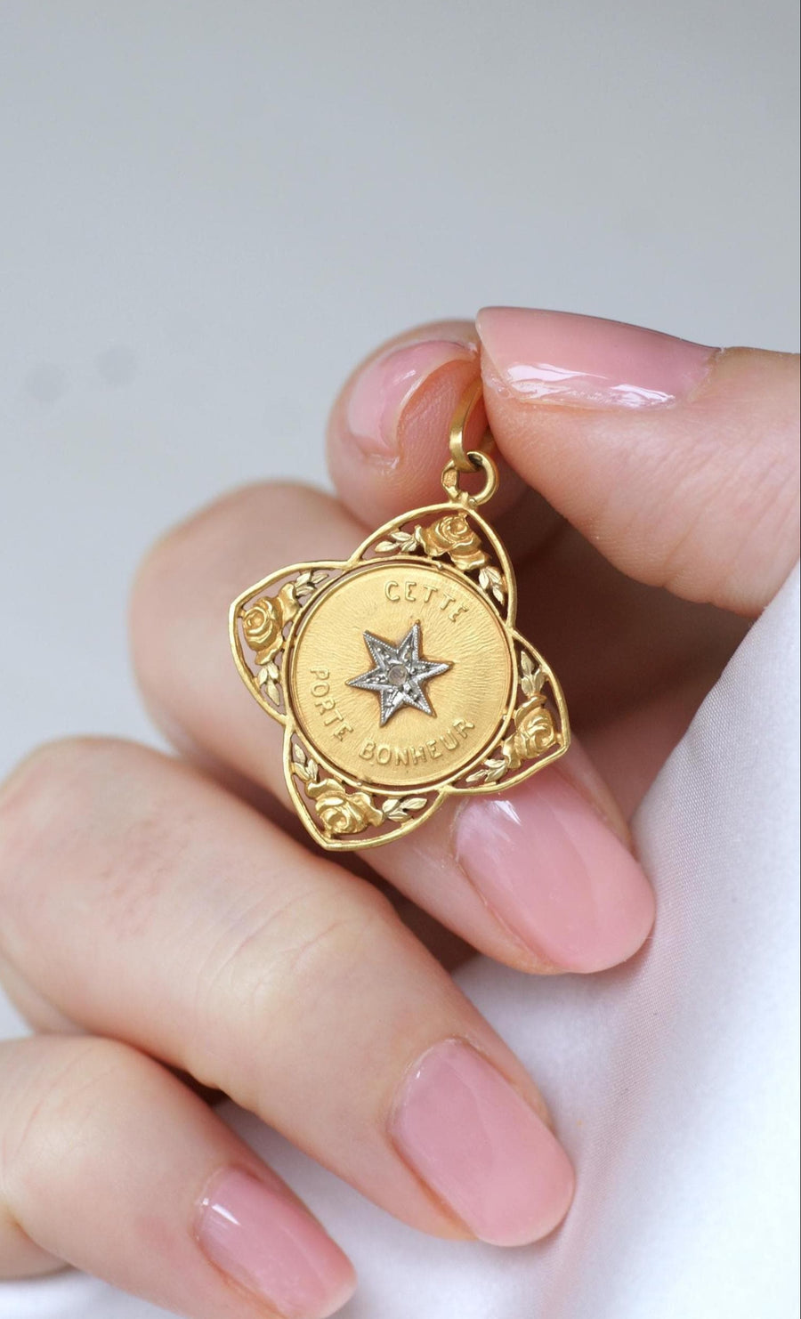 Antique Yellow Gold Lucky Star Medal