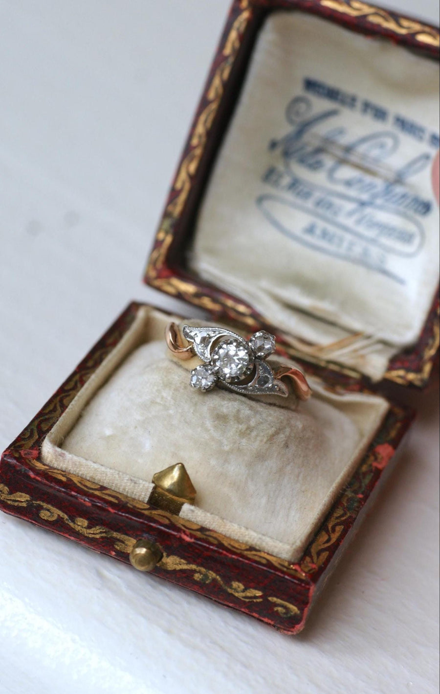 Toi et Moi Ring Diamonds on Rose Gold and Platinum