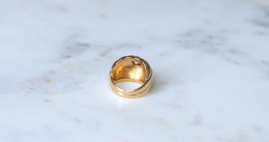 Diamond Ball Ring on Gold and Platinum