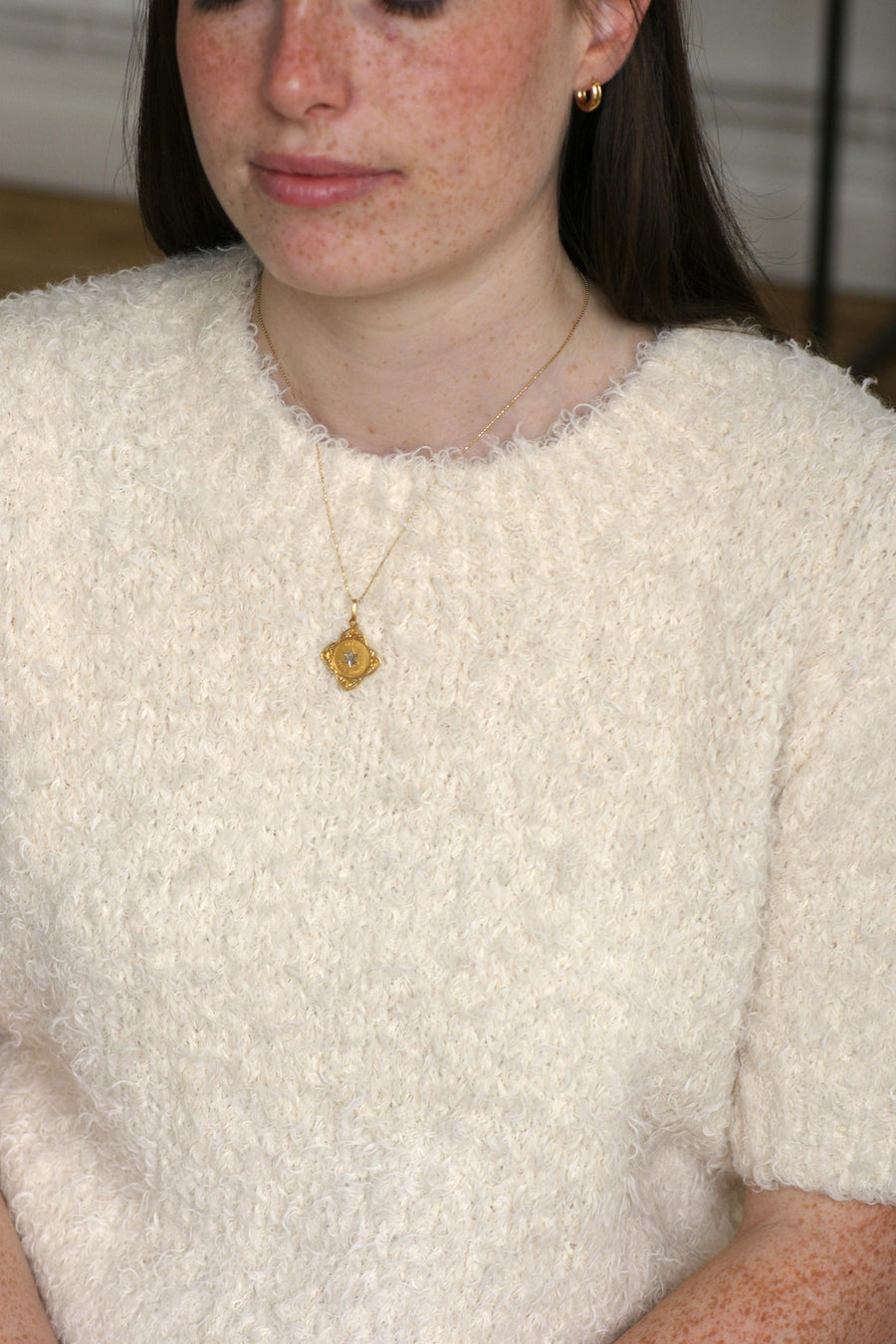 Antique Yellow Gold Lucky Star Medal