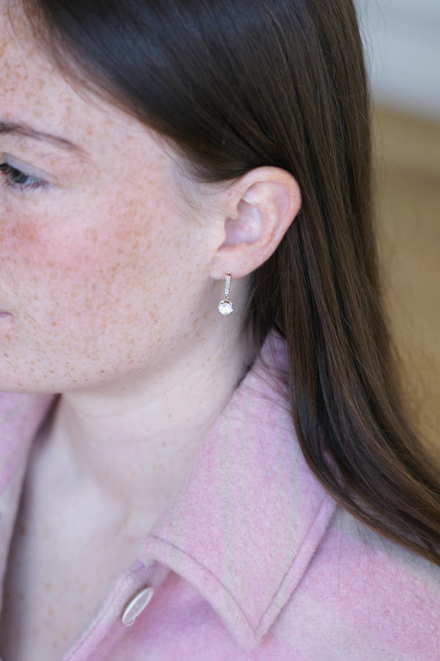 1.10 ct Diamond Dormeuse Earrings on Gold and Platinum