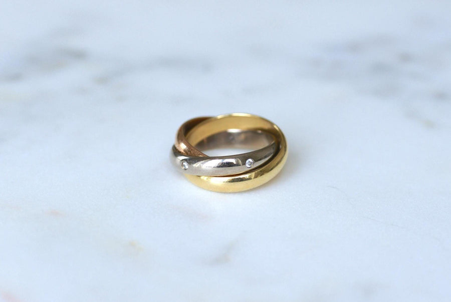 Ring Cartier Trinity 3 Ors Modèle Classique 5 Diamants Size 49